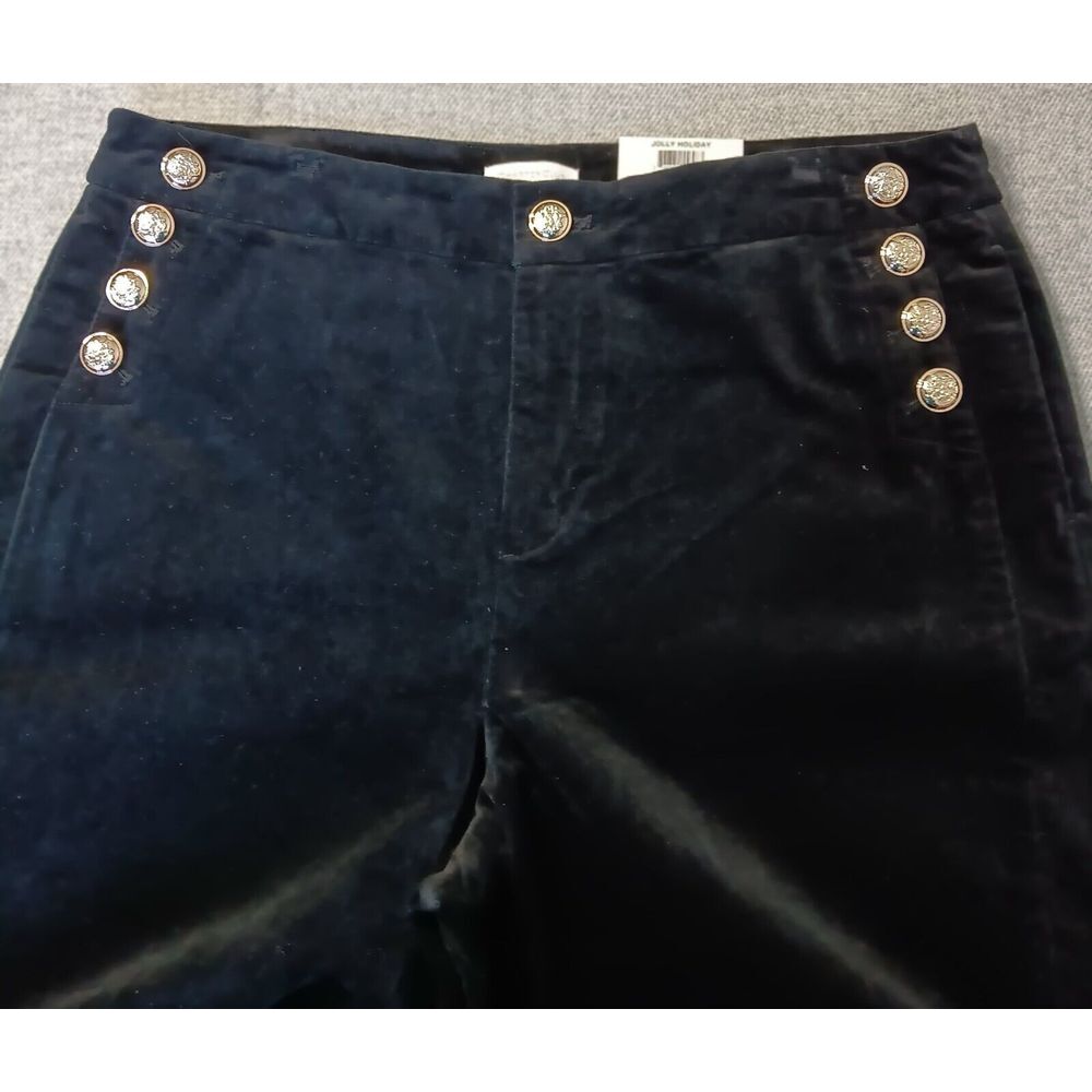 Charter‎ Club Jolly Holiday Velvet Black pants wide leg Size 14